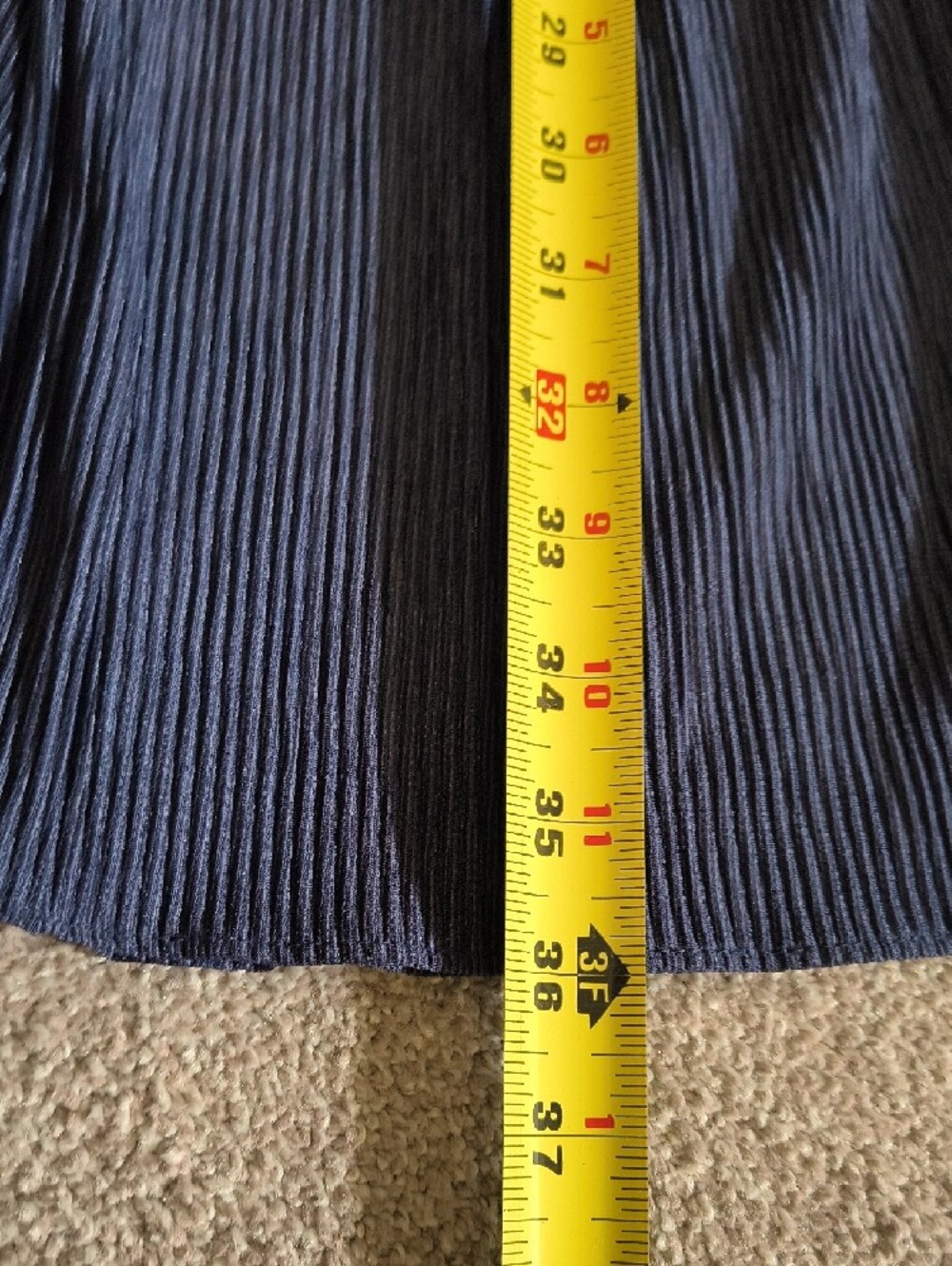 Michael Kors Dress. Navy Pleated, Flair Sleeve, Rope Belt Waistband. L - Picture 7 of 8